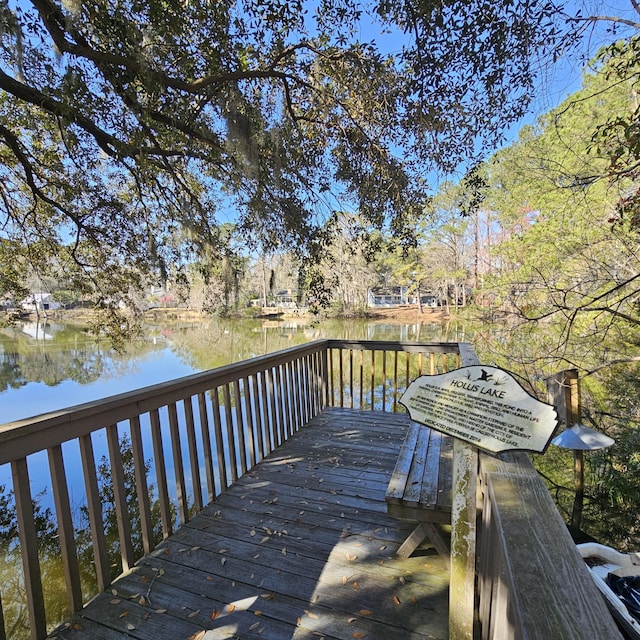 deck with a water view