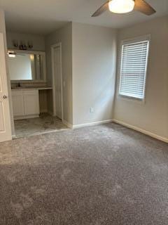 4324 Purdue Dr, North Charleston, SC 29418 - empty room with ceiling fan, baseboards, and carpet floors