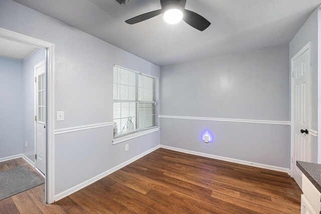 2045 Rondo St Unit B, Charleston, SC 29414 - unfurnished room with ceiling fan, dark wood-style flooring, and baseboards