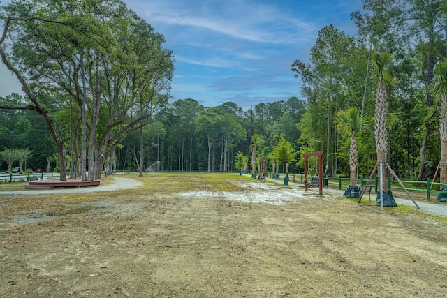 view of home's community with a forest view