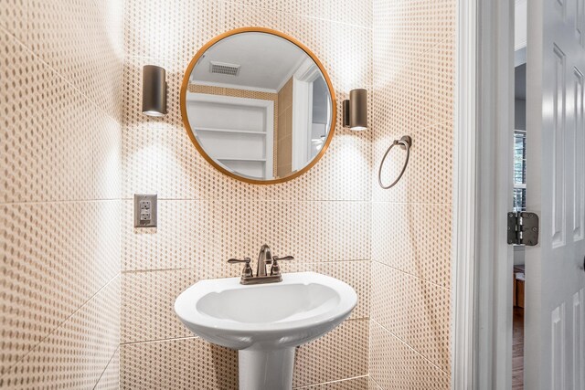 bathroom with visible vents and a sink