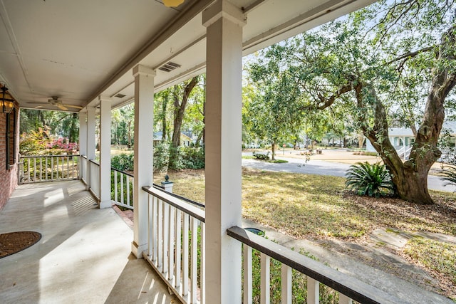 view of patio featuring covered porch