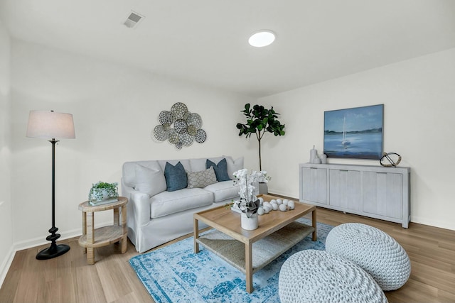 living room featuring hardwood / wood-style floors