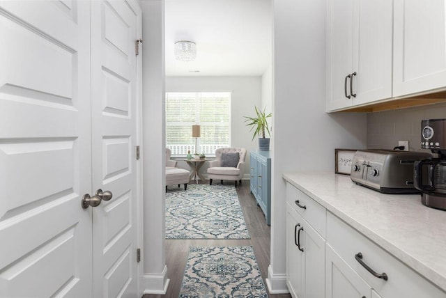 interior space featuring wood finished floors