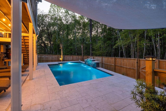 view of pool with a fenced in pool, a patio area, and a fenced backyard