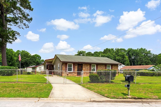 109 Rahway Rd, Goose Creek, SC 29445 - view of front of house featuring concrete driveway, a gate, an attached carport, and brick siding