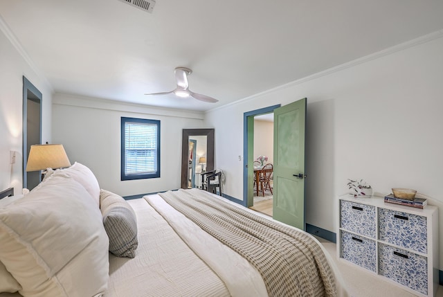 337 Price St, Goose Creek, SC 29445 - bedroom featuring ornamental molding and ceiling fan