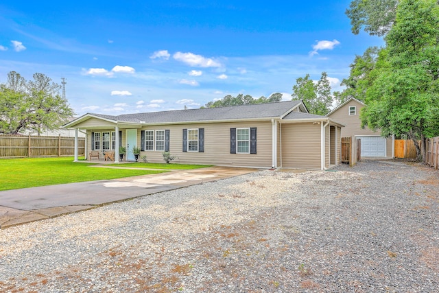 337 Price St, Goose Creek, SC 29445 - single story home with driveway, a porch, and an outbuilding
