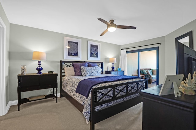 9002 Palmetto Dr Unit 512, Isle Of Palms, SC 29451 - bedroom featuring access to outside, carpet, baseboards, and ceiling fan