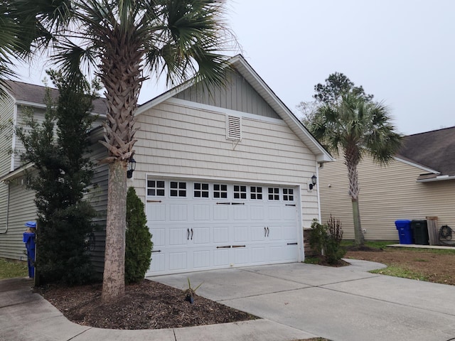 view of garage