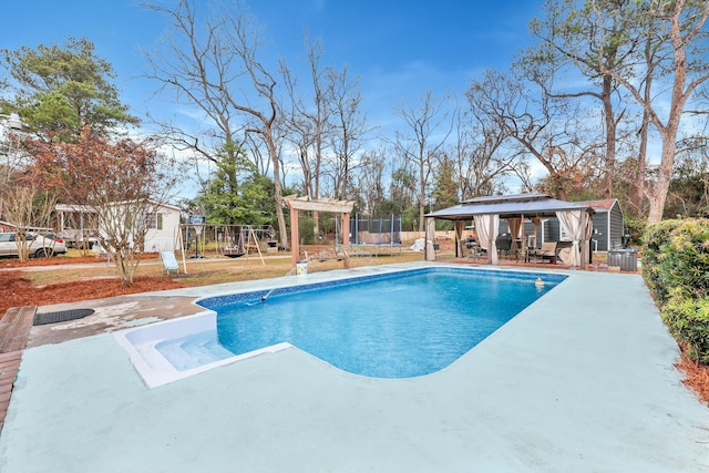 view of pool featuring a gazebo