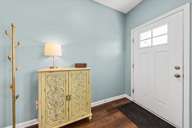 foyer featuring dark hardwood / wood-style floors