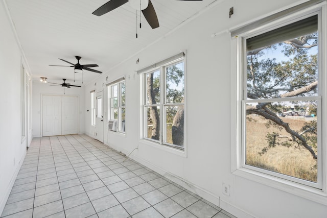 view of unfurnished sunroom