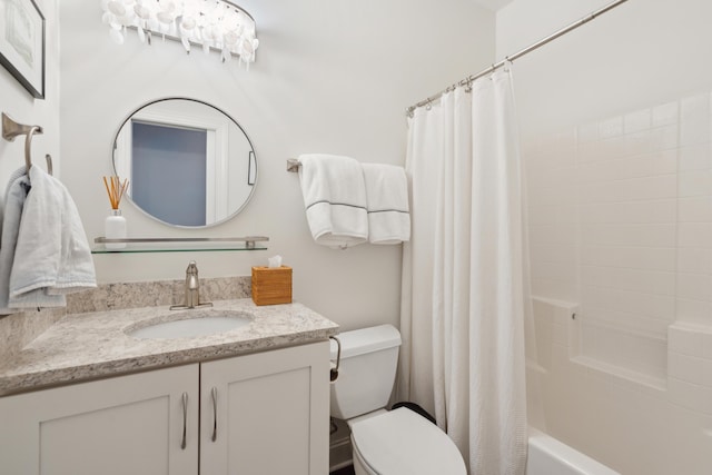5195 Forest Oaks Dr, Hollywood, SC 29449 - full bath with vanity, toilet, and shower / bath combo with shower curtain