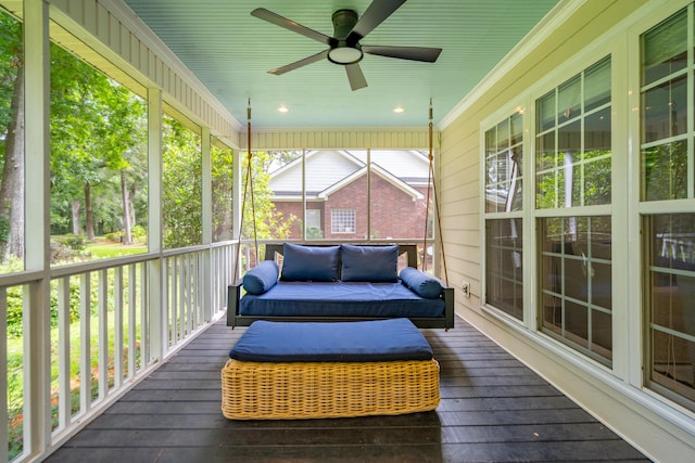 5195 Forest Oaks Dr, Hollywood, SC 29449 - sunroom / solarium with ceiling fan
