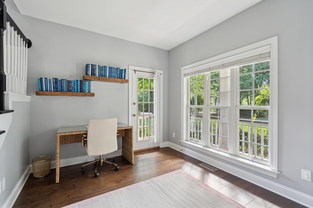 5195 Forest Oaks Dr, Hollywood, SC 29449 - office area with wood finished floors and baseboards