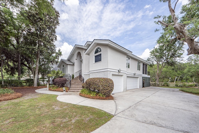 view of property featuring a garage