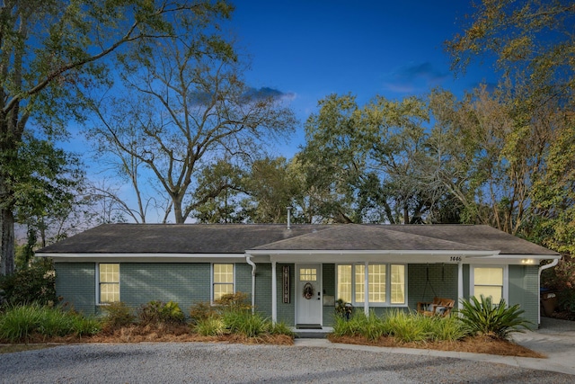 view of single story home