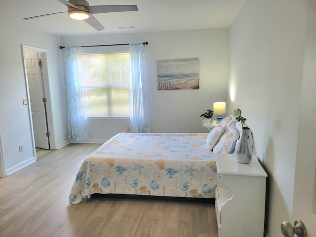 4457 Rice Mill Dr, North Charleston, SC 29420 - bedroom featuring light wood-style floors and a ceiling fan