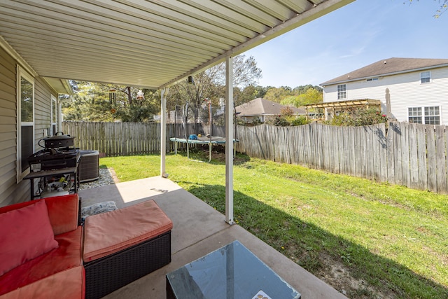 view of patio featuring a trampoline