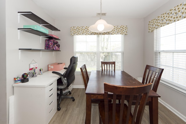 office area featuring light wood-type flooring