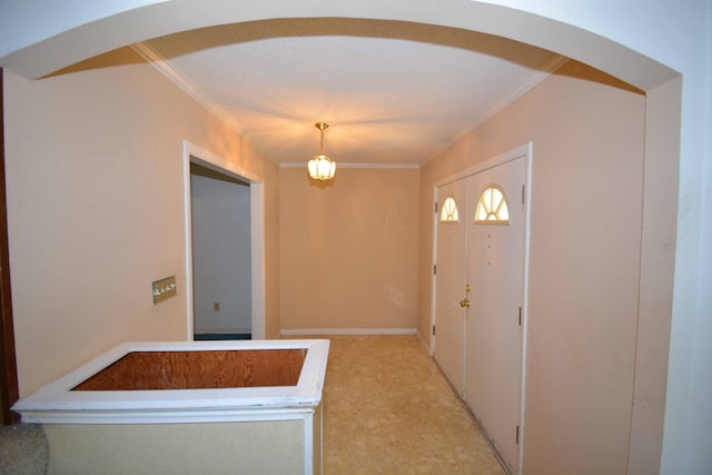 entrance foyer with ornamental molding