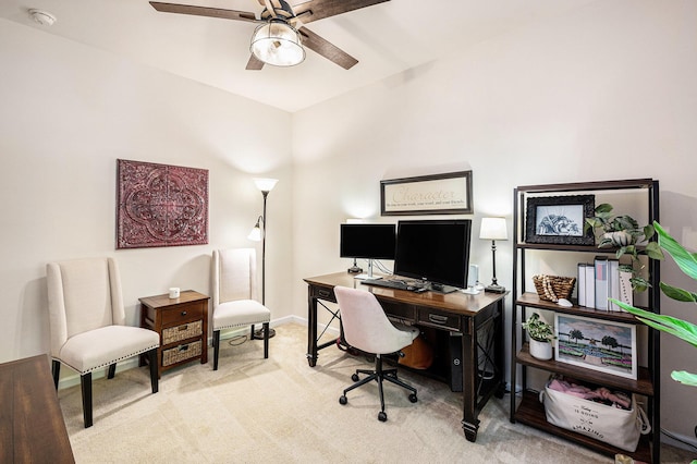 1723 Indaba Way, Charleston, SC 29414 - carpeted home office with a ceiling fan and baseboards