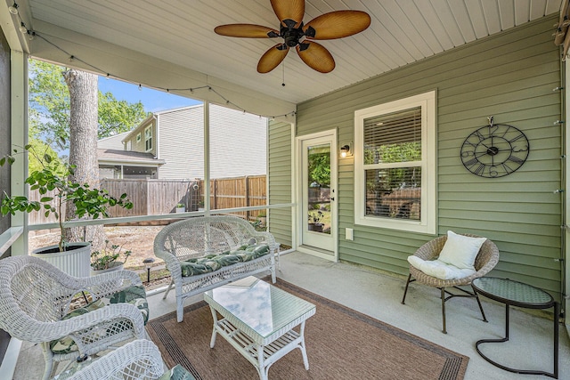 1723 Indaba Way, Charleston, SC 29414 - sunroom with ceiling fan and an outdoor living space