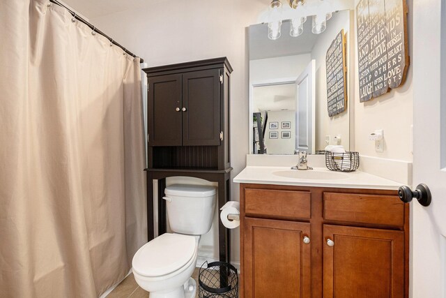 1723 Indaba Way, Charleston, SC 29414 - full bathroom featuring toilet, tile patterned floors, vanity, and curtained shower