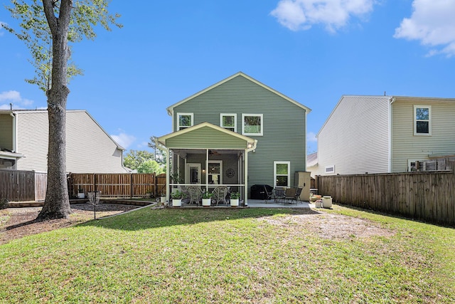 1723 Indaba Way, Charleston, SC 29414 - back of house featuring ceiling fan, a patio, and a sunroom