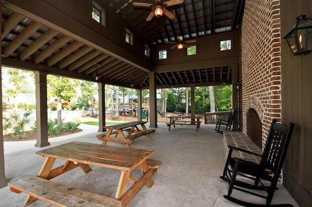 1723 Indaba Way, Charleston, SC 29414 - view of patio / terrace featuring a ceiling fan and a gazebo