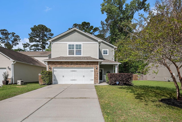 1723 Indaba Way, Charleston, SC 29414 - view of front of house with concrete driveway, a garage, and a front yard