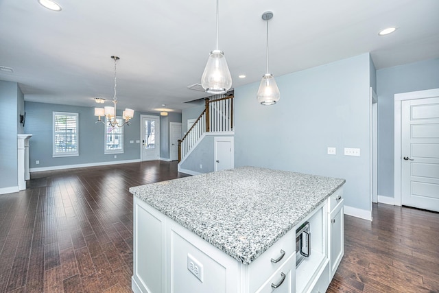 415 Watergrass Way, Summerville, SC 29485 - kitchen with white cabinetry, baseboards, recessed lighting, and a chandelier
