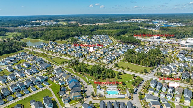 415 Watergrass Way, Summerville, SC 29485 - bird's eye view featuring a water view and a forest view