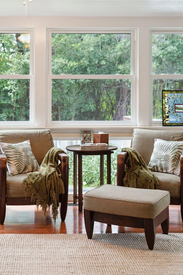 interior space with wood finished floors