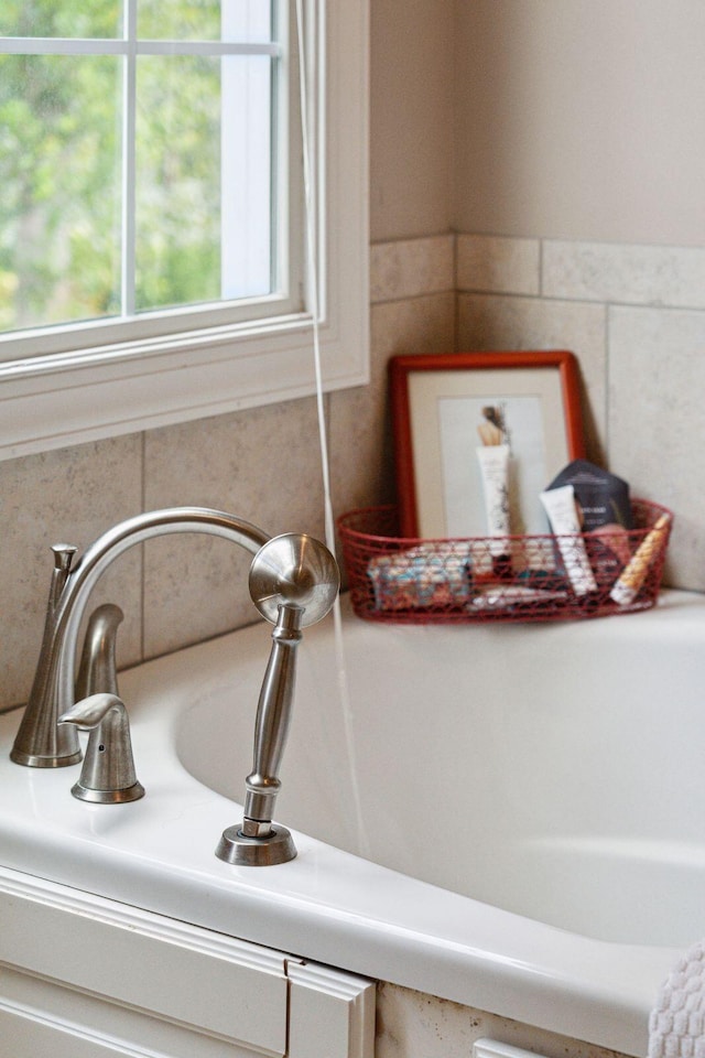 interior details with a bathing tub