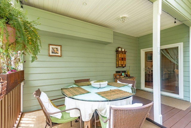 wooden deck with covered porch