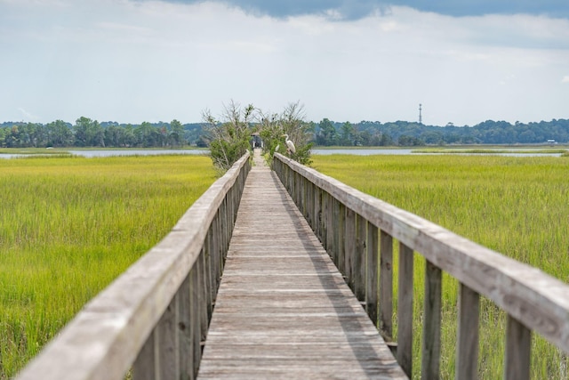 view of community featuring a water view