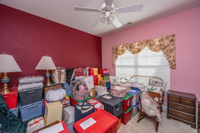 105 Northpark Ave, Summerville, SC 29485 - carpeted bedroom with ceiling fan and a textured ceiling