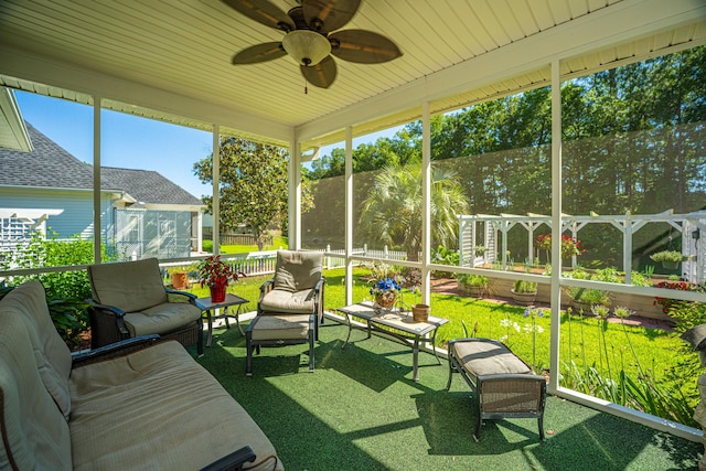 105 Northpark Ave, Summerville, SC 29485 - sunroom featuring ceiling fan and an outdoor hangout area