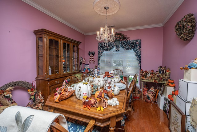 105 Northpark Ave, Summerville, SC 29485 - dining room with a chandelier, ornamental molding, and wood finished floors