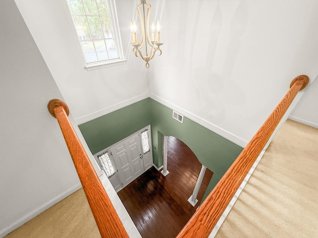 5404 Red Fork Ln, North Charleston, SC 29420 - entrance foyer with a chandelier and baseboards