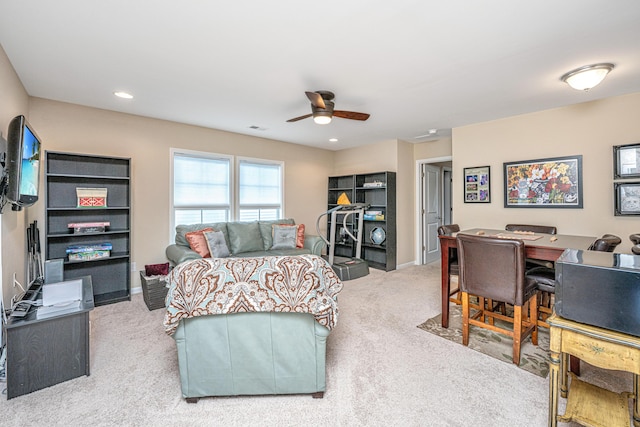 511 Nandina Dr, Goose Creek, SC 29445 - living area featuring baseboards, ceiling fan, and carpet floors