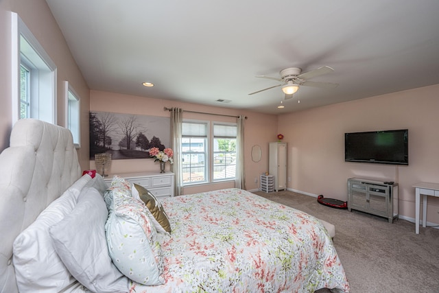 511 Nandina Dr, Goose Creek, SC 29445 - carpeted bedroom with baseboards, a ceiling fan, and recessed lighting