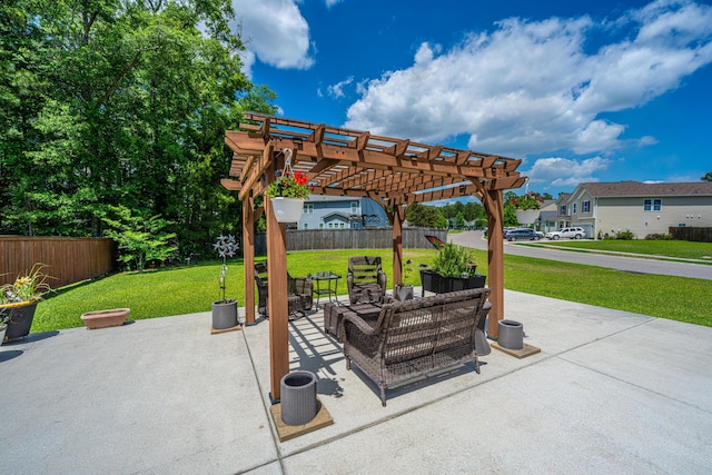 511 Nandina Dr, Goose Creek, SC 29445 - view of patio / terrace with outdoor lounge area, fence, and a pergola