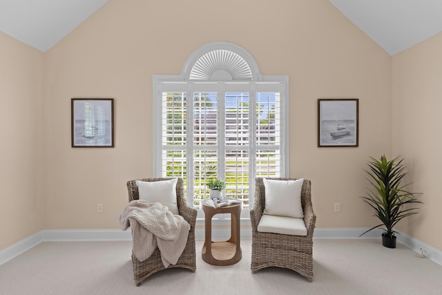 1441 Waterside Ct, Mount Pleasant, SC 29464 - living area featuring lofted ceiling and carpet flooring
