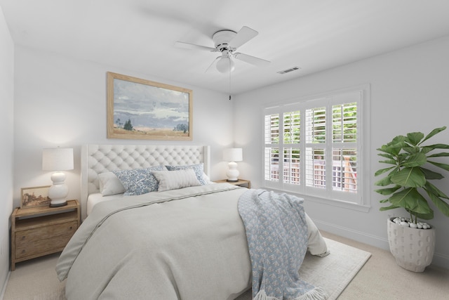 1441 Waterside Ct, Mount Pleasant, SC 29464 - bedroom with light colored carpet and a ceiling fan