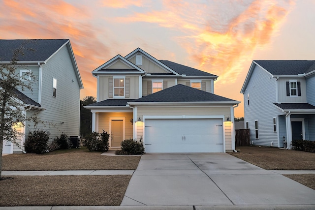 view of front of home featuring a garage