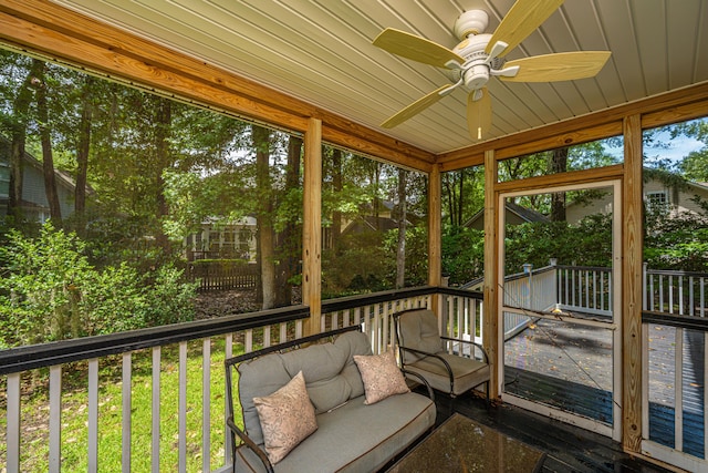 3005 Macbeth Creek Dr, Charleston, SC 29414 - sunroom featuring ceiling fan