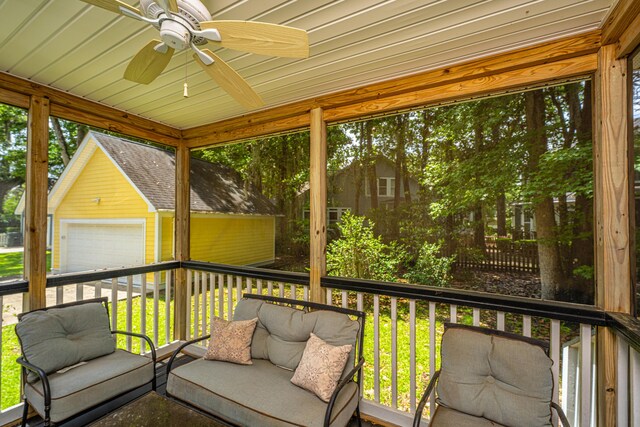 3005 Macbeth Creek Dr, Charleston, SC 29414 - sunroom / solarium featuring ceiling fan and healthy amount of natural light